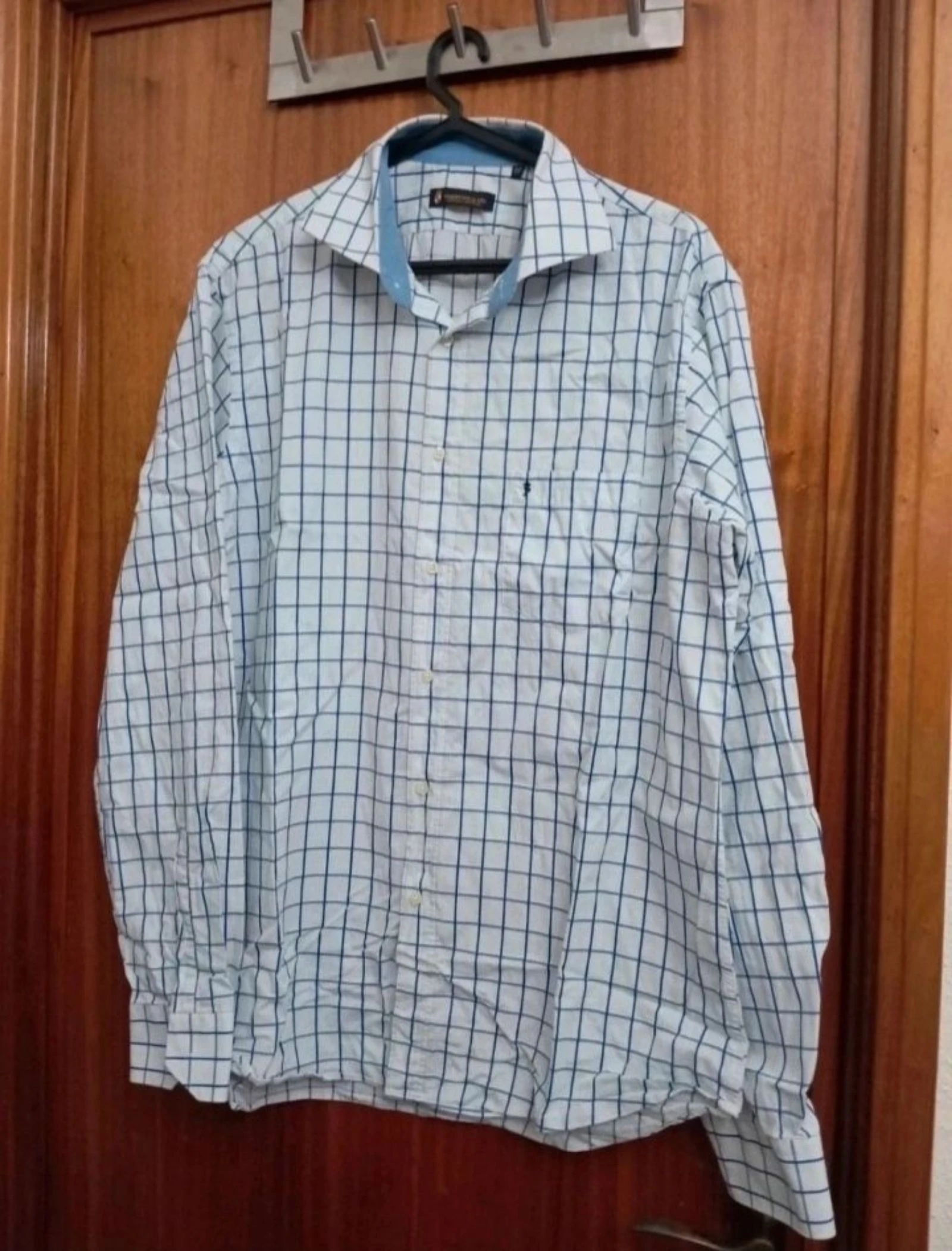 Blauw geruite hemd Príncipe & Co 42/L | Geruit hemd | Bleuwe geruite chemise – photo 2